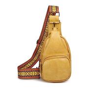 FANDARE Donna Zaino Monospalla Borsa a Tracolla da Palestra Con Tracolla Larga Regolabile - Elegante Borsa a Spalla in Pelle PU - Pochette Telefono Borsello Crossbody per Viaggio - Giallo