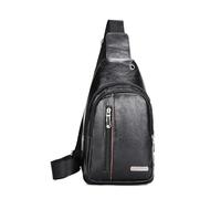 FANDARE Donna Zaino Monospalla PU pelle Borsa a tracolla Viaggio Impermeabile Uomo Zain a spalla singola con foro per auricolare Borse messenger Bandoliera Viaggio Sling Bag Nuovo Nero