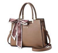 FANDARE Elegante Borsa a Mano Donna Borse Tote Borse a Spalla PU Pelle Borse a Tracolla Grande Capacità Borse Messenger per Shopping Viaggio Lavoro Incontri Cachi