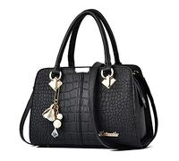 FANDARE Elegante Borsa da Donna Borsa a Mano Borsa a tracolla Spalla Borse Tote da donna Borsetta per Shopping Viaggio Partito Sacchetto Borsetta in Pelle PU Nero B