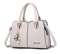FANDARE Elegante Borsa da Donna Borsa a Mano Borsa a tracolla Spalla Borse Tote da donna Borsetta per Shopping Viaggio Partito Sacchetto Borsetta in Pelle PU Bianco A