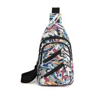 FANDARE Elegante Zaino Monospalla Donna Borsa a tracolla Ragazza Zaino a spalla singola con foro per auricolare Borsa messenger Viaggio Escursionismo Zaino asimmetrico Viaggio Impermeabile Sling Bag