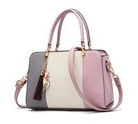 FANDARE Eleganti Borsa a Mano con Pendente Borsa Donna Tracolla Spalla Pelle PU Impermeabile per Shopping Viaggio Partito Work Crossbody Bag Rosa Chiaro