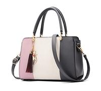 FANDARE Eleganti Borsa a Mano con Pendente Borsa Donna Tracolla Spalla Pelle PU Impermeabile per Shopping Viaggio Partito Work Crossbody Bag Grigio