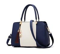 FANDARE Eleganti Borsa a Mano con Pendente Borsa Donna Tracolla Spalla Pelle PU Impermeabile per Shopping Viaggio Partito Work Crossbody Bag Blu