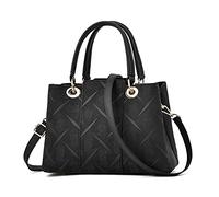 FANDARE Eleganti Borsa Spalla Motivo Intagliato Dimensionale Donna Borsa a Mano Pelle PU Impermeabile Shopping Viaggio Partito Work Crossbody Bag Nero