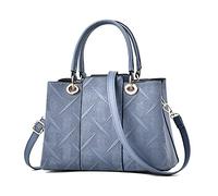 FANDARE Eleganti Borsa Spalla Motivo Intagliato Dimensionale Donna Borsa a Mano Pelle PU Impermeabile Shopping Viaggio Partito Work Crossbody Bag Blu