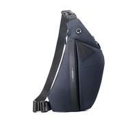 FANDARE Espandibile Sport Zaino Monospalla Borse a spalla da palestra Uomo Donna PU Pelle Sling Crossbody Bag Zaini da escursione Borsa a tracolla viaggio Borsello Marsupio Borsa Blu a sinistra
