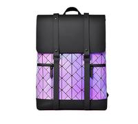 FANDARE Geometrica Zaino Donna Zaini Olografica Luminous Zaino Casual Zaino PC zaino Borsa da Cabina per Voli Zaino Lavoro viaggio Ufficio tech Zaini Scuola Università PU pelle Borse da scuola