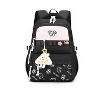 FANDARE Graffiti Zaini Casual Dalle Quotidiani Versatili Urbani Adolescente Ragazza Minimalista Carino Zaino Studente Borse a zainetto Borsello Borsa ufficio Viaggio Daypacks Nero