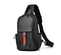 FANDARE Leggera Zaino Monospalla Uomo Borsa a tracolla viaggio PU Pelle Borsello a spalla pratico Marsupio urbano Moderno Borsa petto organizzata Portaoggetti Borse crossbody Viaggio Sling Bag Nero
