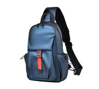 FANDARE Leggera Zaino Monospalla Uomo Borsa a tracolla viaggio PU Pelle Borsello a spalla pratico Marsupio urbano Moderno Borsa petto organizzata Portaoggetti Borse crossbody Viaggio Sling Bag Blu