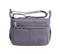 FANDARE Leggero Borsa a Spalla Tracolla Donna Casuale Monospalla Impermeabile Nylon Università lavoro Ciclismo Viaggio Palestra Sling Bag Grigio
