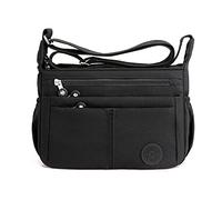 FANDARE Leggero Borsa a Spalla Tracolla Donna Casuale Monospalla Impermeabile Nylon Università lavoro Ciclismo Viaggio Palestra Sling Bag Nero
