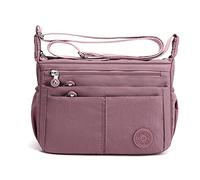 FANDARE Leggero Borsa a Spalla Tracolla Donna Casuale Monospalla Impermeabile Nylon Università lavoro Ciclismo Viaggio Palestra Sling Bag Rosa