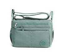 FANDARE Leggero Borsa a Spalla Tracolla Donna Casuale Monospalla Impermeabile Nylon Università lavoro Ciclismo Viaggio Palestra Sling Bag Verde