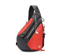 FANDARE Leggero Borsa a tracolla Borsa a spalla Sling Bag Borsa a tracolla per uomo donna per scuola viaggio escursionismo campeggio escursione ciclismo equitazione durevole poliestere, Rosso, L,