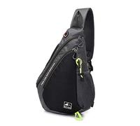 FANDARE Leggero Borsa a tracolla Borsa a tracolla Sling Bag Borsa a tracolla per uomo donna per scuola viaggio escursionismo campeggio escursione ciclismo equitazione durevole poliestere nero, L,
