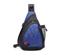 FANDARE Leggero Zaino Monospalla Sling Chest Bag Borsa a Spalla Uomo Donna Borsello a Tracolla con USB per Scuola Outdoor Sportiva Ciclismo Viaggio Hiking Camping Crossbody Backpack Poliestere Blu