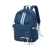 FANDARE Luminoso Zaini Casual Zainetto Ragazze Cartelle Donna Zaino Scuola con USB Adolescente Zaino da viaggio Zainetti per bambini Borse a Zaino Daypack Impermeabile Poliestere Blu