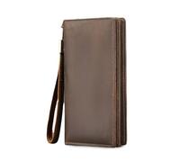 FANDARE Lunga Portafoglio Uomo Borse a mano Borsello in Pelle Vitello Portafoglio Portadocumenti, porta carte di credito Organizzatore con Laccetto da Polso Clutch Multifunzione Borsa TracollaNero