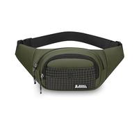 FANDARE Marsupio Uomo Donna,Marsupi sportivi con 3 Tasche, Zaino Monospalla con la Tracolla Regolabile Borsa a spalla,per Ciclismo Running Escursionismo Trekking Concerti Lavoro Verde C