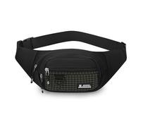 FANDARE Marsupio Uomo Donna,Marsupi sportivi con 3 Zip Tasche, Zaino Monospalla con la Tracolla Regolabile Borsa a spalla,per Ciclismo Running Escursionismo Trekking Concerti Lavoro Nero A