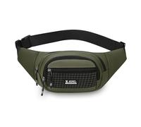 FANDARE Marsupio Uomo Donna,Marsupi sportivi con 3 Zip Tasche, Zaino Monospalla con la Tracolla Regolabile Borsa a spalla,per Ciclismo Running Escursionismo Trekking Concerti Lavoro Verde D