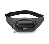 FANDARE Marsupio Uomo Donna,Marsupi sportivi con 3 Zip Tasche, Zaino Monospalla con la Tracolla Regolabile Borsa a spalla,per Ciclismo Running Escursionismo Trekking Concerti Lavoro Grigio D