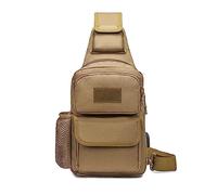 FANDARE Militare Zaino Monospalla da Uomo Tattico Borsello Uomo Donna Borsa a Spalla con USB Zaino da escursionismo per lavoro Ciclismo Viaggio Sports Borse piccole a tracolla Marrone