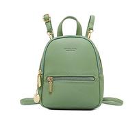 FANDARE Mini Zaino Zaini da Donna Moda Piccoli Borse a Tracolla Borse da Viaggio Borse a Spalla per Ragazze Zaini per la Scuola Impermeabili in Pelle PU, Verde, L, Zaino per la scuola