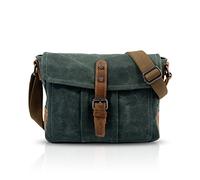 FANDARE Moda Borsa a Tracolla Laptop da 7.9 Pollici Piazza Affari Studente Viaggio Portatile Uomo Multifunzione Envelope Crossbody Bag Traspirante Tela Verde