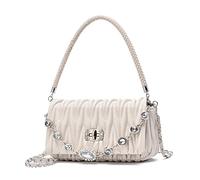 FANDARE Moda Donna Borsa Borsa Sotto Braccio Impermeabile Borse A Tracolla Borsa A Tracolla PU Cuoio Tote Bag Borsa Messenger Bag Viaggio Lavoro Shopping Festa, Bianco, L, bianco, L