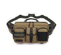 FANDARE Moda Marsupio da Uomo Zaino Monospalla Militare Marsupio Sportivo Borsello Zaino Spalla Borsa Cintura Impermeabile per Trekking Running Ciclismo Viaggio Sports Cachi