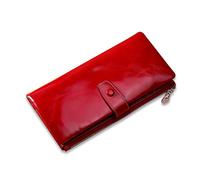 FANDARE Moda Portafogli RFID Portamonete da Donna Pochette Uomo Clutch Portafogli Pelle Porta Carte di Credito Portafogli con Porta Biglietti da Visita Porta Banconote Festa Portafoglio Vino Rosso