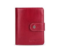 FANDARE Moda Portafoglio Uomo Donna con RFID Corto Portafogli Pelle Portafoglio Pieghevole, con 12*porta carte di credito,1 * moneta tasca, per viaggi, feste, matrimoni,affari Marrone Rosso