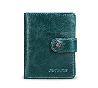 FANDARE Moda Portafoglio Uomo Donna Wallet con RFID Corto Portafogli Pelle Portafoglio Pieghevole, con 12*porta carte di credito 1 * moneta tasca per viaggi feste matrimoni affari Blu