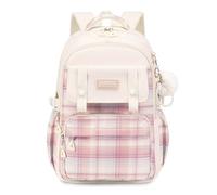 FANDARE Moda Zaino Casual Zaino Scuola Zaino Porta PC Zaino Università Ragazzo Ragazza Cartella Color-blocking Daypack Zainetti per bambini Borsa zaino Uomo Donna Borsa viaggio Backpack Beige bianco