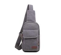 FANDARE Monospalla Uomo Zaino Monospalla Borsa di tela Borsello da Uomo Sling Bag Borsa a Tracolla Borsa Sportiva Viaggio, Campeggio, Hiking Grigio Scuro