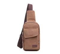 FANDARE Monospalla Uomo Zaino Monospalla Borsa di tela Borsello da Uomo Sling Bag Borsa a Tracolla Borsa Sportiva Viaggio, Campeggio, Hiking Marrone