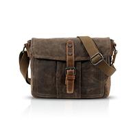 FANDARE New Borsa A Tracolla Del Computer Portatile 7.9 Pollici Busta Bag Uomini Commercio Viaggi Multifunzionale Avvolgere Crossbody Bag Traspirante Tela, marrone, L, Zaino per il tempo libero