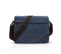 FANDARE New Borsa a Tracolla Uomo Laptop da 7.9 Pollici Affari Studente Viaggio Portatile Crossbody Bag Grande Capacità Multi-pocket Traspirante Tela Blu B