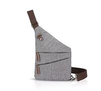 FANDARE New Sling Bag Shoulder Crossbody Bag Sport Party Viaggi Portatile Borsa a Tracolla Anti-theft Uomini Impermeabile Poliestere, grigio, L, Zaino per il tempo libero