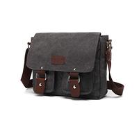 FANDARE Nuovo Vintage Borse a tracolla Borse a spalla da Uomo Donna Zaino monospalla Borse Messenger Tela Ventiquattrore Messenger Borsello per Viaggio Arrampicata borsa da città Borsetta Grigio Scuro