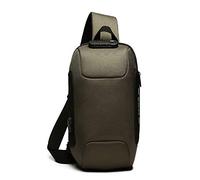 FANDARE Nuovo Zaino Monospalla Antifurto Borsa a Tracolla Uomo Borsa Sportiva,con pochette per password, USB Borsa sul Petto per Trekking/Ciclismo/Viaggio/Sports Impermeabile Poliestere Verde Chiaro