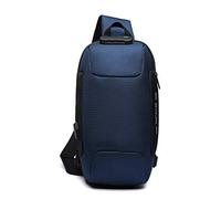 FANDARE Nuovo Zaino Monospalla Antifurto Borsa a Tracolla Uomo Borsa Sportiva,con pochette per password, USB Borsa sul Petto per Trekking/Ciclismo/Viaggio/Sports Impermeabile Poliestere Blu
