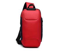 FANDARE Nuovo Zaino Monospalla Antifurto Zainetto Spalla Borsa a Tracolla Uomo Borsa Pochette Donna per USB Sling Bag per lavoro scuola Università Trekking Ciclismo Viaggio Sportiva Daypack Rosso A