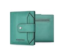 FANDARE Portafoglio Donna in Vera Pelle con Protezione RFID, Clutch Sottile Organizzatore Multicarta, Custodia Bifold per Carte, 11 Slot per Carte & 1 Scomparto Banconote per Uso Quotidiano Verde