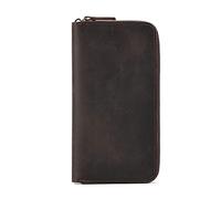 FANDARE Portafoglio Porta Carte di Credito RFID Blocking Portamonete Uomo Retrò pochette Portafogli Pelle Portafoglio con 8 Porta Carte di Credito, 2 Scomparti Banconote Portamonete Porta Tessere