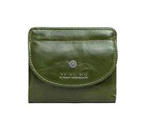 FANDARE Portafoglio Portamonete Uomo Donna Corto Portafogli Pelle Portafoglio Pieghevole con 8 * porta carte di credito Portamonete Porta Tessere Verde